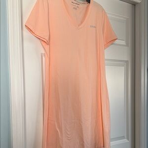 DKNY Peach V-Neck Casual Dress